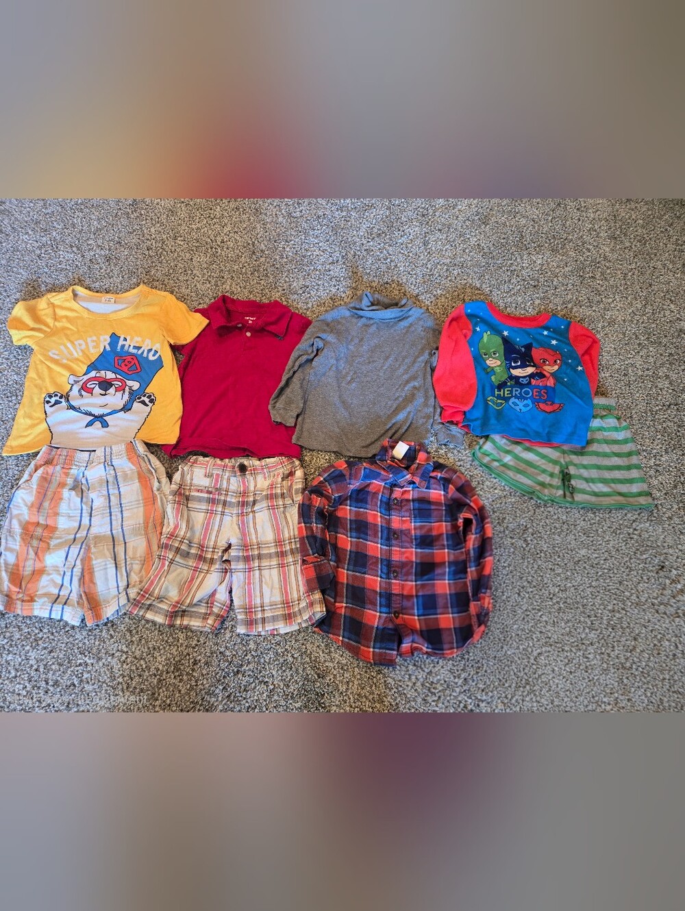 Boys 3T clothing bundle, includes superhero, Carter's etc